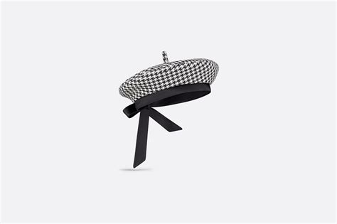 Dior Arty Houndstooth Beret with Bow